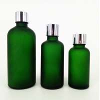 Frosted green perfume oil glass packaging bottle