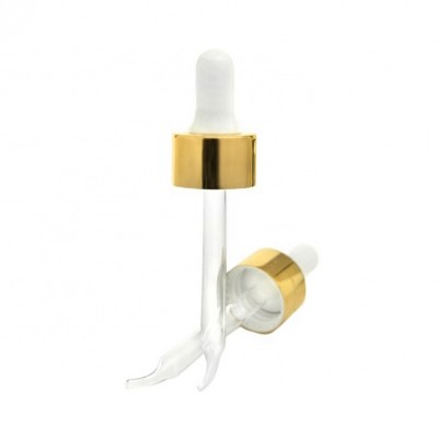 Aluminium Hollow Cap With Glass Dropper for Glass Bottles Golden Silver Alumite Caps